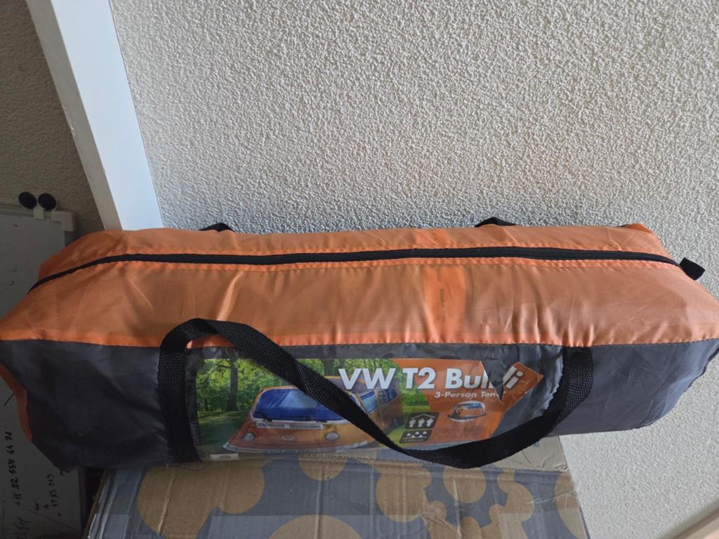 VW T2 Bus 3-persoons tent - Oranje/Grijs, Ophalen of Verzenden, Gebruikt, Tot en met 3