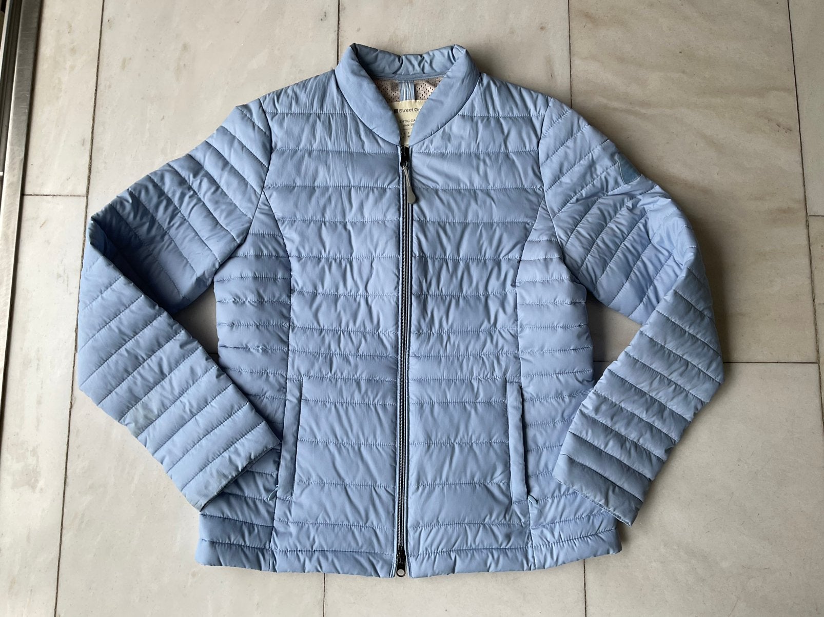 Street One, licht blauw jasje, mt 36, dons+ veren, zgan, Ophalen of Verzenden, Zo goed als nieuw, Maat 36 (S), Blauw