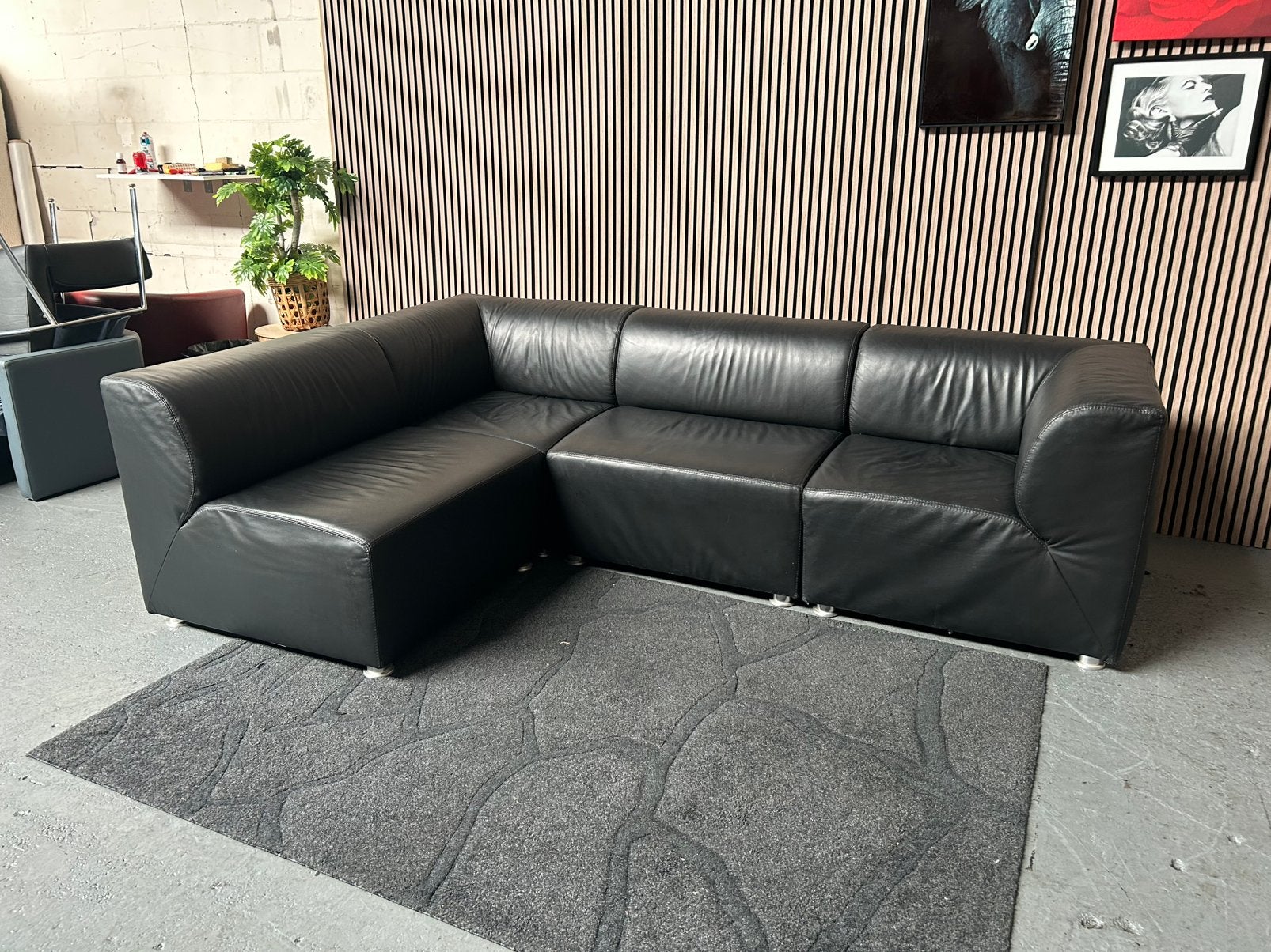 Foto 2 van GRATIS LEVERING Goossens Hoekbank Leer 288X188  GEREINIGD