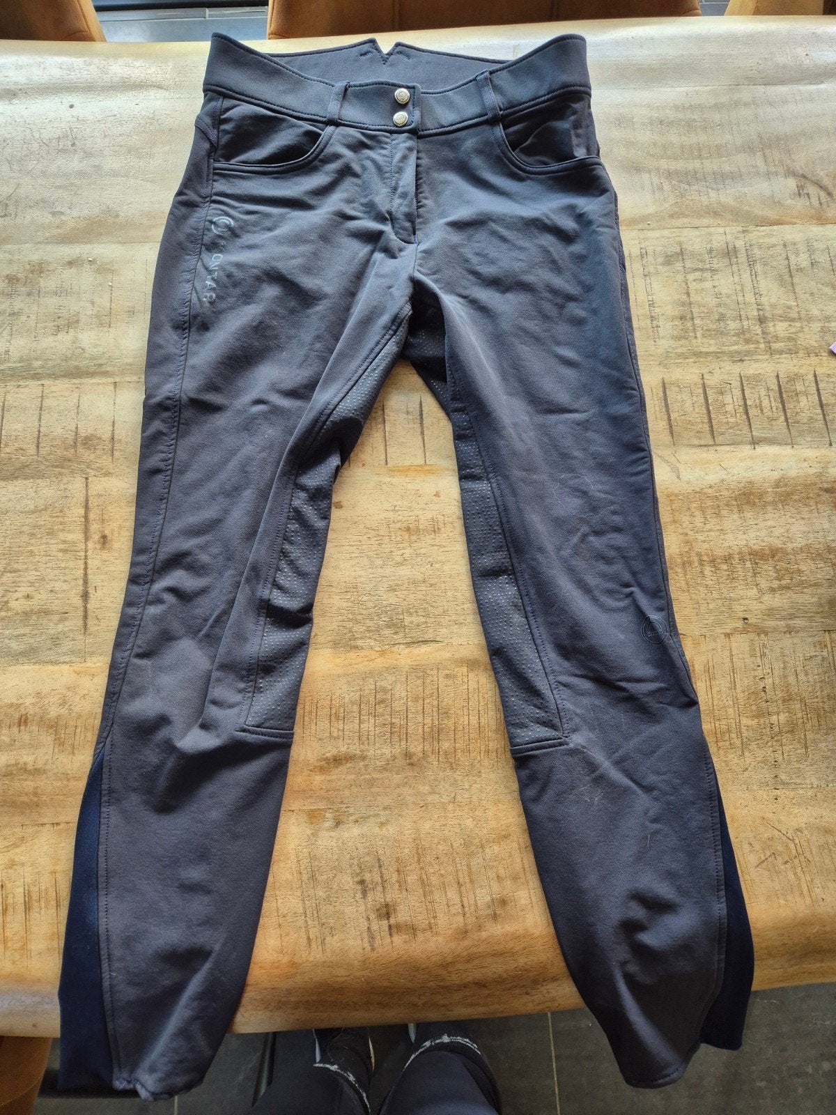 paardrijbroek montar mt 42 blauw/grijs, L, Dressuur, Zo goed als nieuw, Grijs