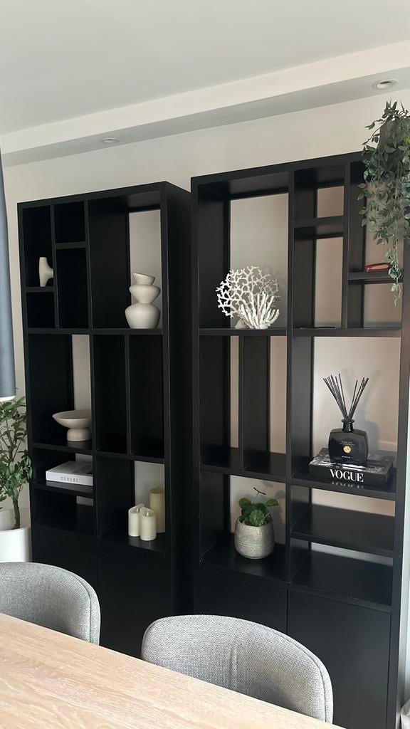 Zwarte vakkenkast/ roomdivider - modern design kast, Ophalen, 200 cm of meer, Zo goed als nieuw, Minder dan 150 cm