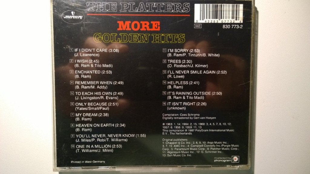The Platters - More Golden Hits, Ophalen of Verzenden, Zo goed als nieuw