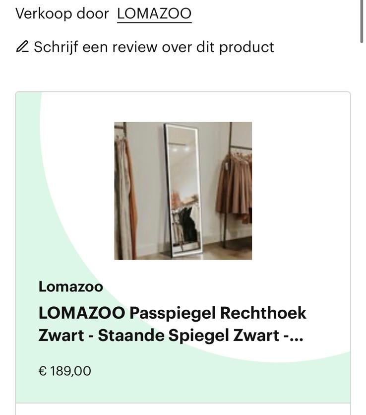 Passpiegel met verlichting 50x160, Ophalen, Minder dan 50 cm, Zo goed als nieuw, 150 tot 200 cm