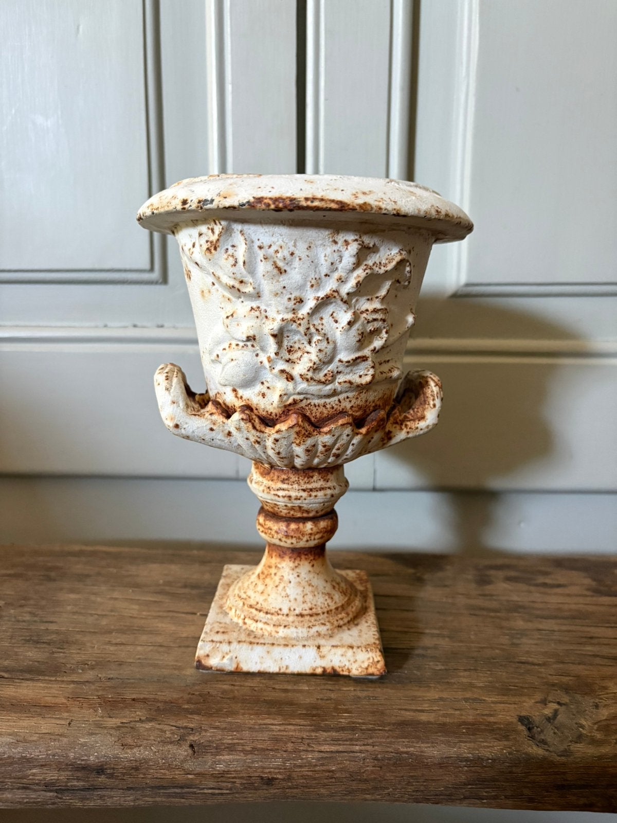 Prachtig apart gietijzeren pot,vaas, jardiniere, Tuin en Terras, Ophalen, Gebruikt