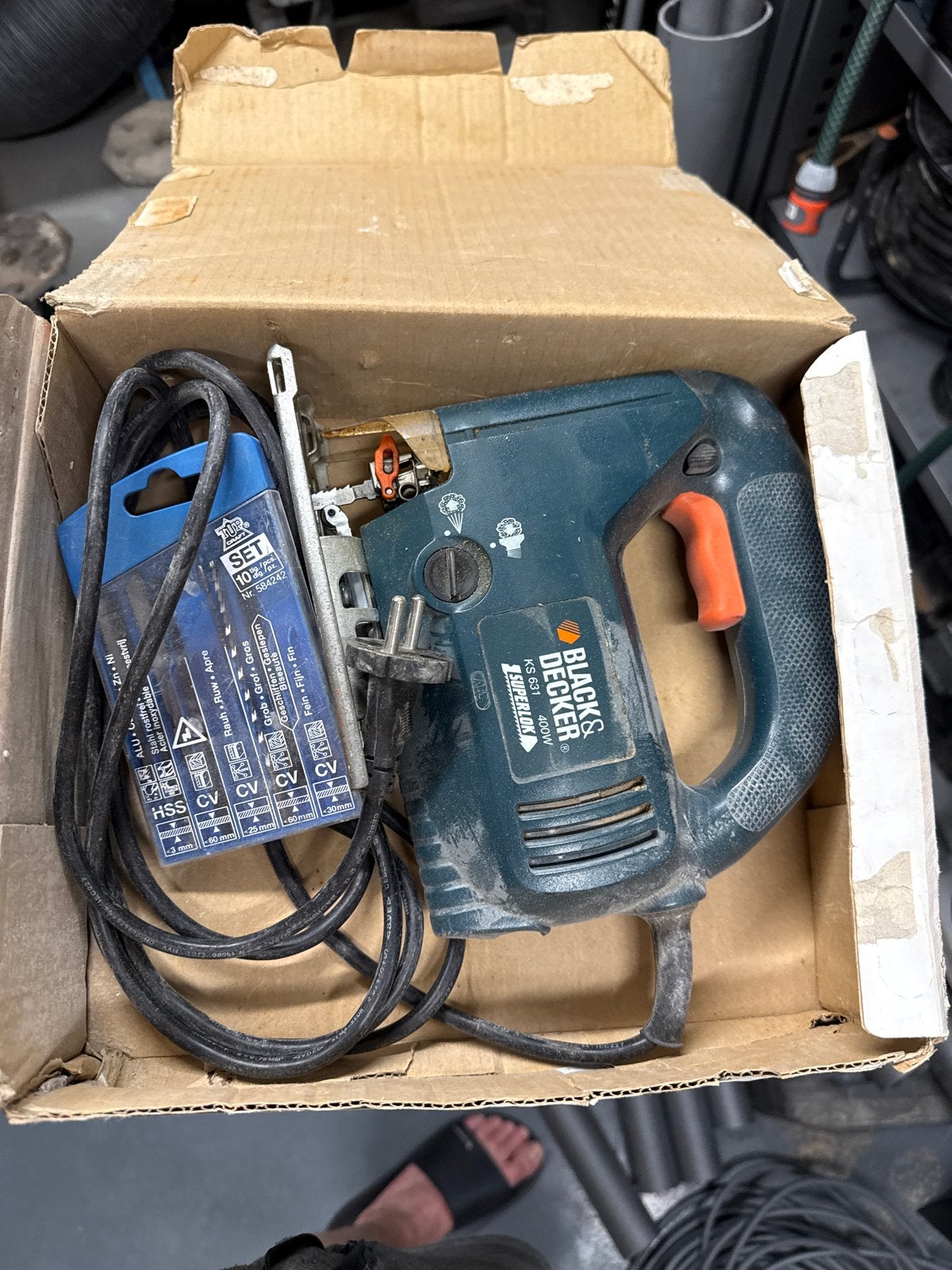 Black & Decker Decoupeerzaag KS 631 400W met zaagjes, Minder dan 30 mm, Gebruikt, Decoupeerzaag, Ophalen of Verzenden