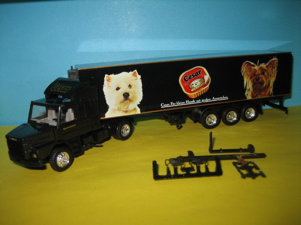 Rigterink-Cesar  SCANIA  hauber met oplegger  Herpa, Ophalen of Verzenden, Zo goed als nieuw, Bus of Vrachtwagen, Herpa