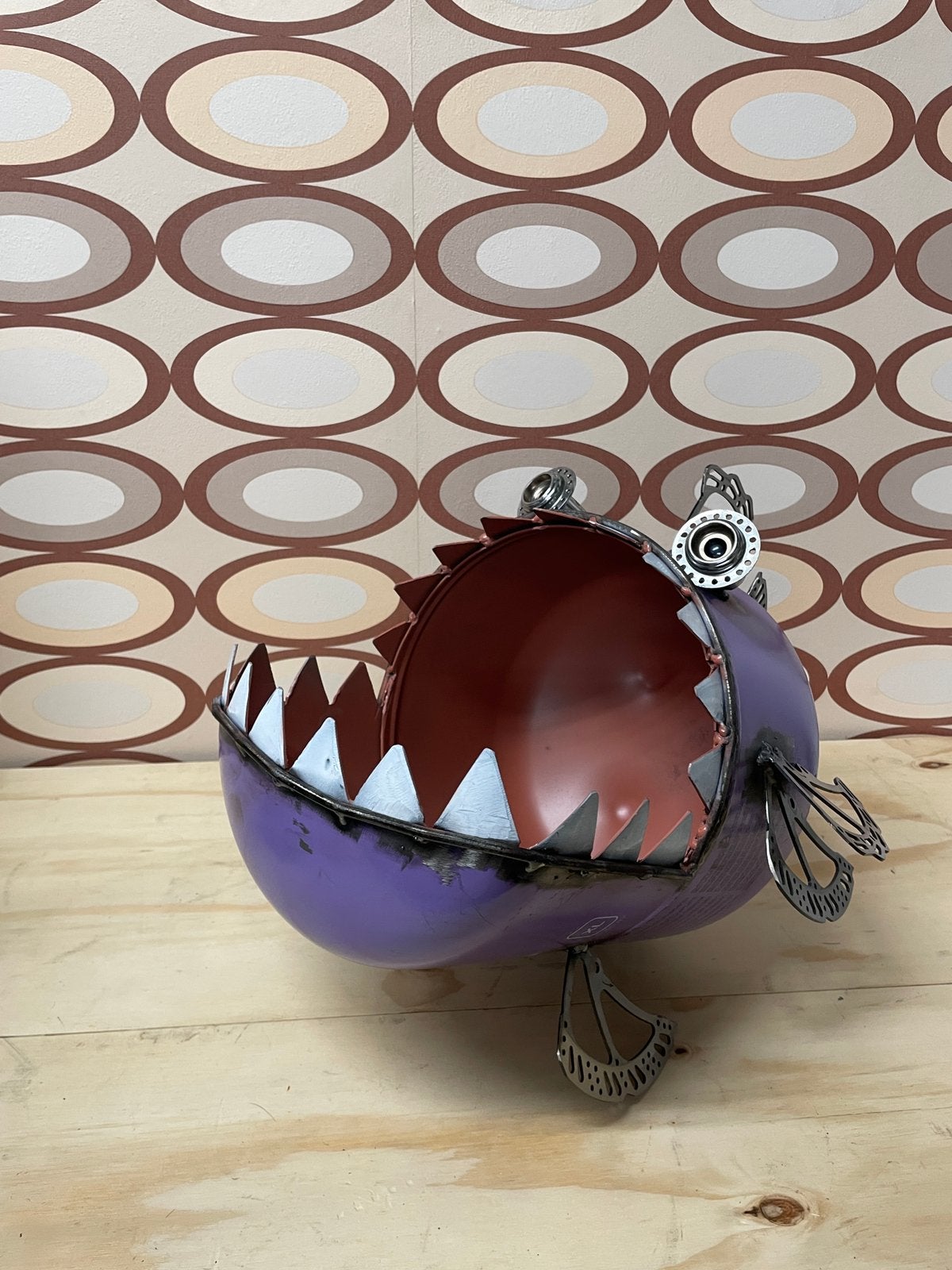 Lektuurbak - houtbak - vis - metal art - upcycling   Nr-1, Z, Z, Z, Ophalen of Verzenden