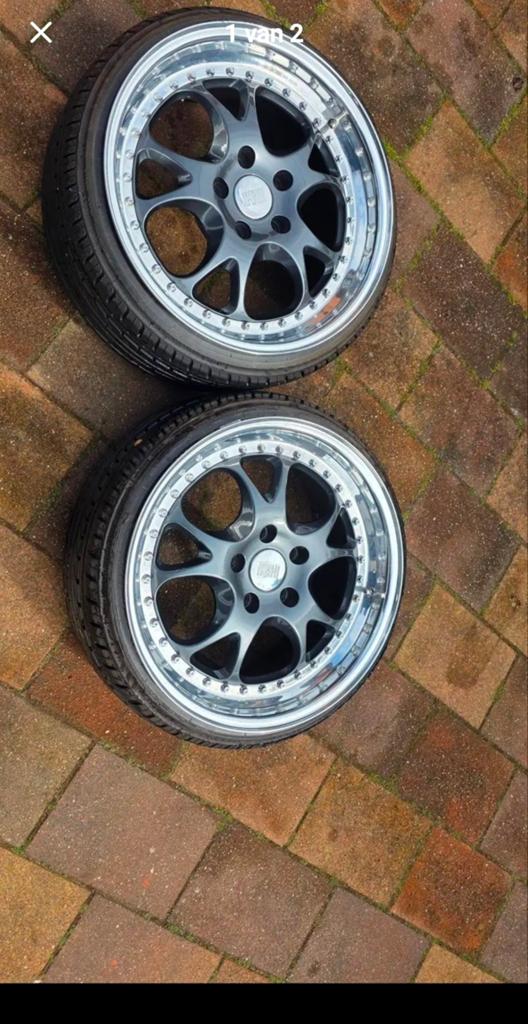 RH ZW3 17 inch velgen met Nankang banden 5x112, Auto-onderdelen, Gebruikt, Banden en Velgen, 17 inch, Personenwagen