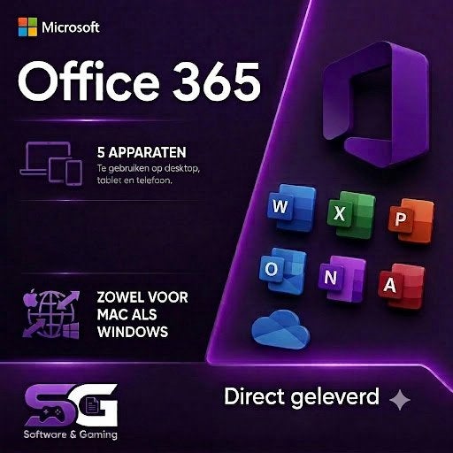 Office 365 - 5 users | Win & Mac | Direct geleverd, Computers en Software, Ophalen, Zo goed als nieuw, Access, Windows