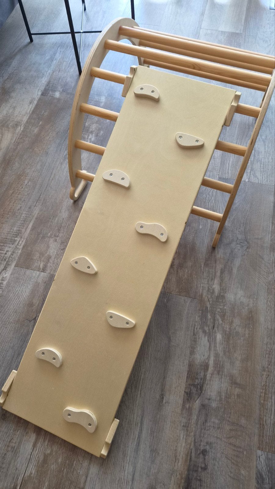Houten klimrek met glijbaan/klimwand voor kinderen, Ophalen of Verzenden, Zo goed als nieuw, Klimwand