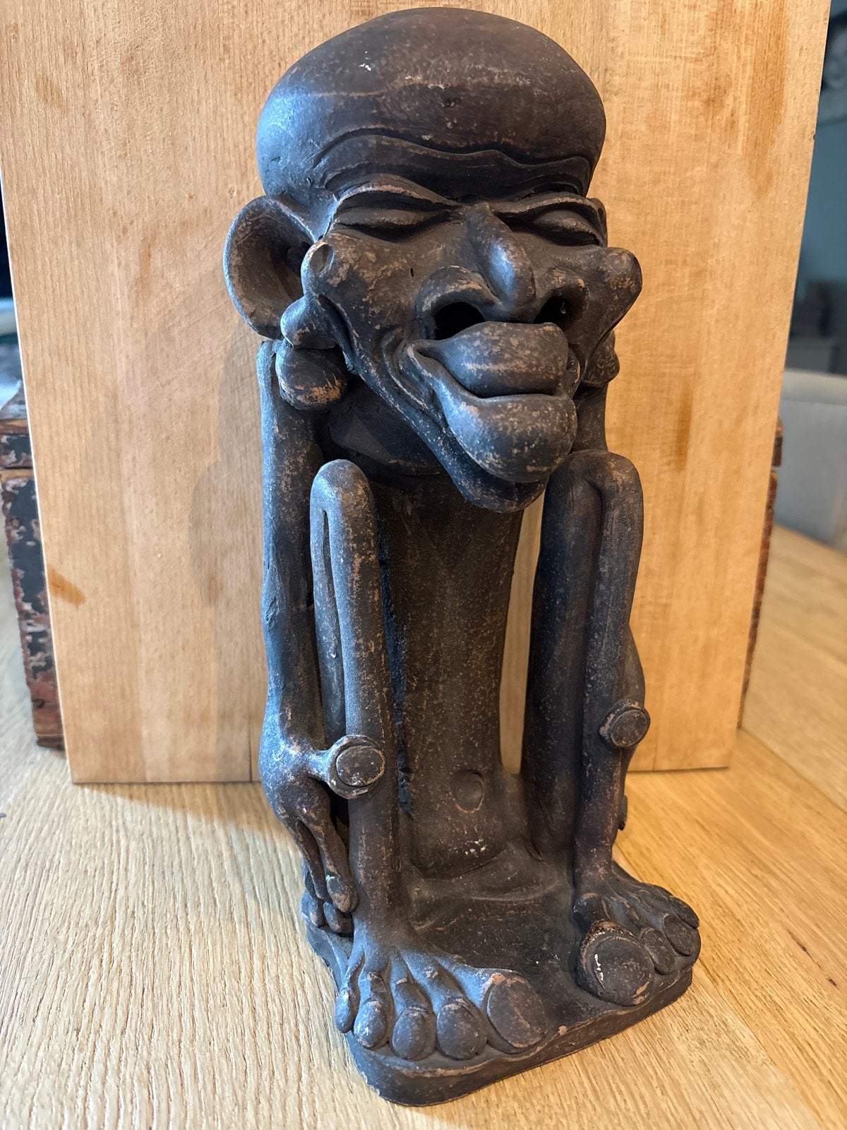Vintage Shetani sculptuur Afrika Tanzania, Ophalen of Verzenden, Handgemaakt, 20 - 50 cm, Steen of Keramiek