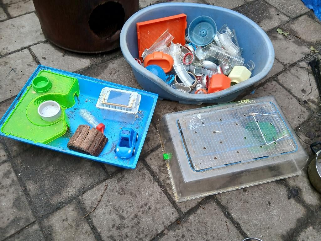 Hamsterkooi met heel veel toebehoren, Kooi, Gebruikt, Minder dan 75 cm, Hamster