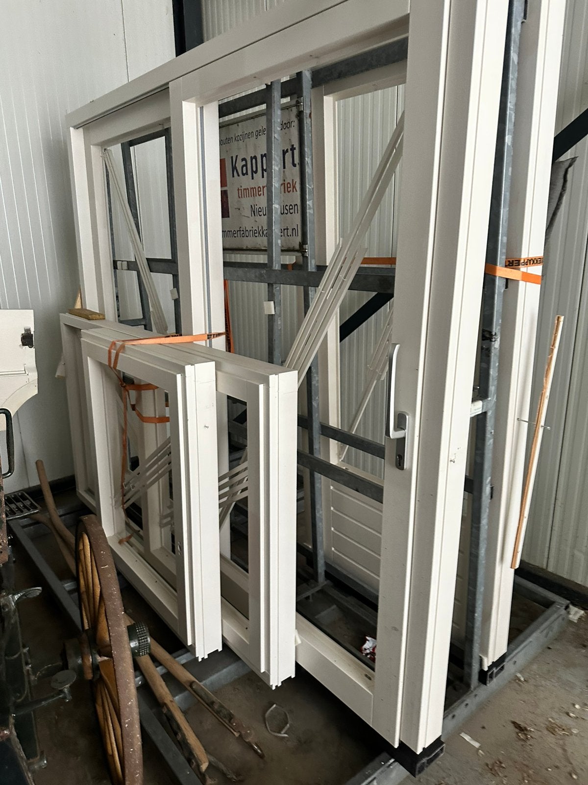 Gloednieuwe schuifpui 2,50x2,20 hardhout, Ophalen, 225 cm of meer, Zo goed als nieuw, Schuifpui