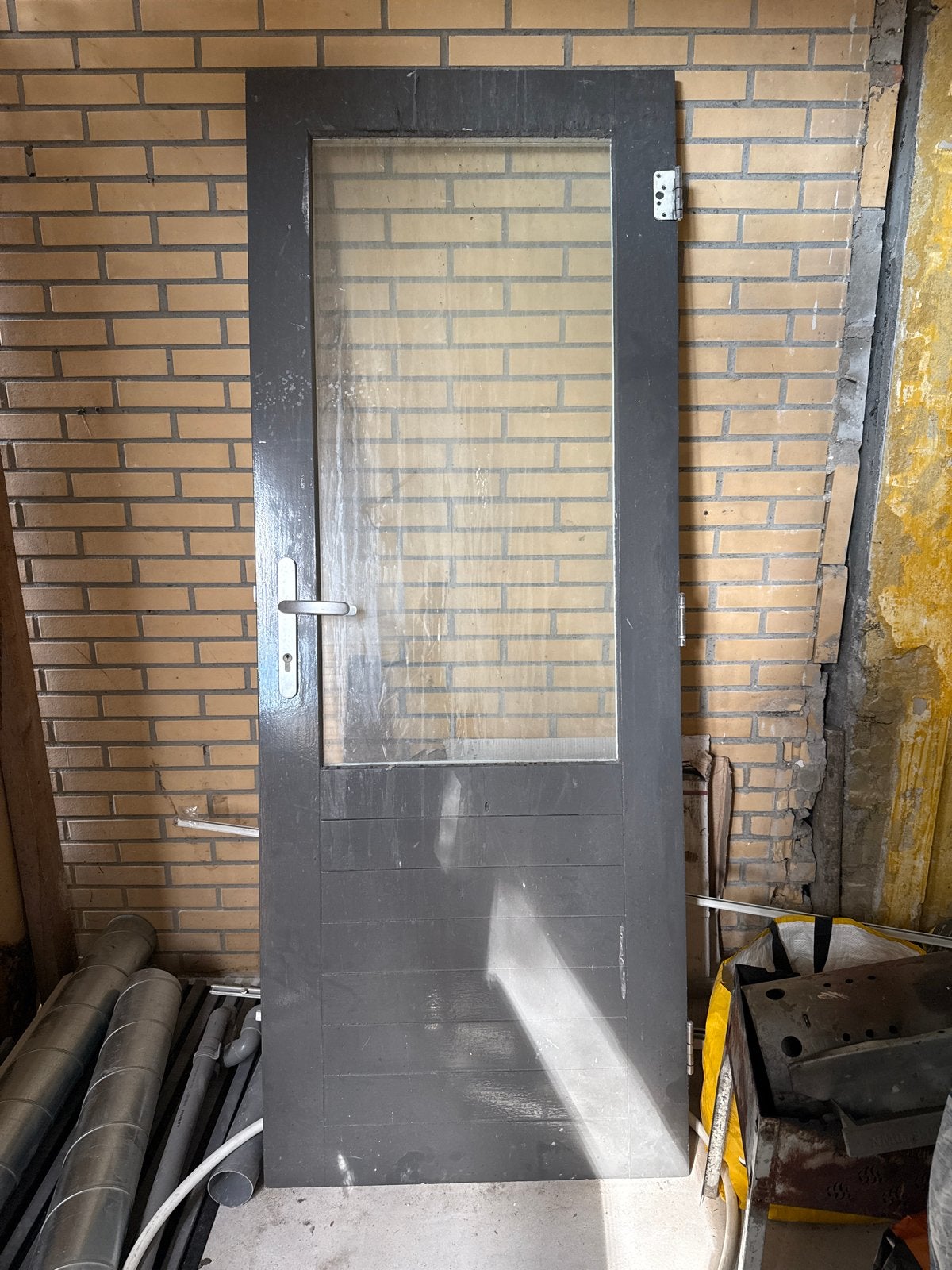 Buitendeur met Glas - 200x78 cm, Doe-het-zelf en Verbouw, Deuren en Horren, Gebruikt, Minder dan 80 cm, Ophalen of Verzenden, 200 tot 215 cm