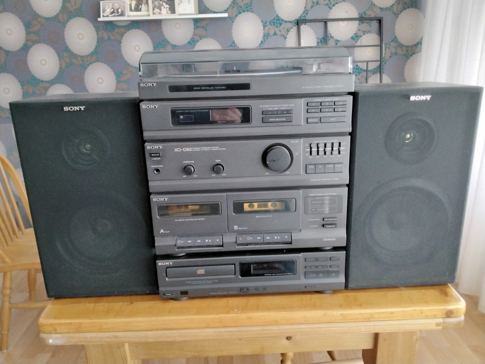Sony XO-D82S Stereo set Platenspeler, CD, Cassette, Tuner, Ophalen, Gebruikt, Cassettedeck, Sony