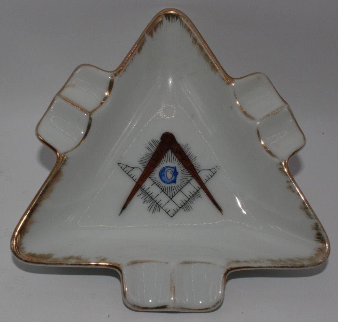 Vintage Lefton Vrijmetselaars Asbak/Schotel NE4345, Ophalen of Verzenden