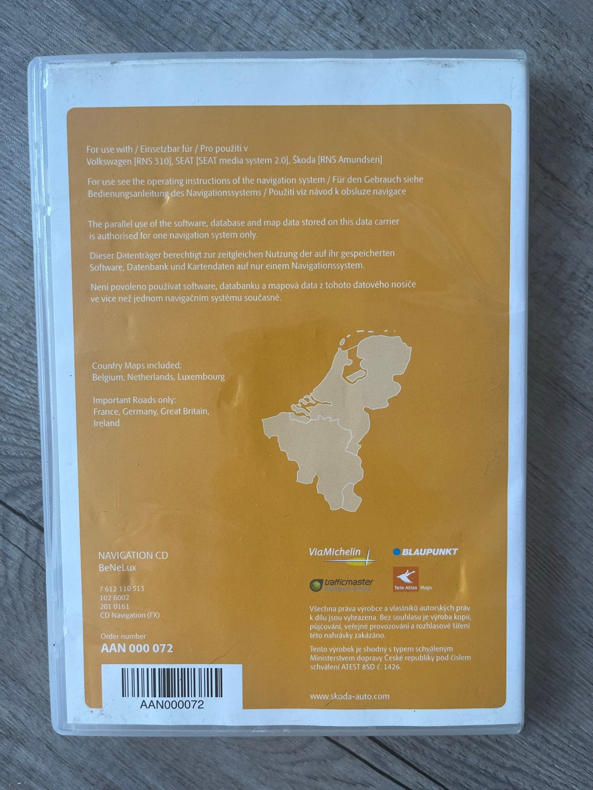 Navigatie CD Benelux + Belangrijke Wegen Europa, Ophalen, Gebruikt