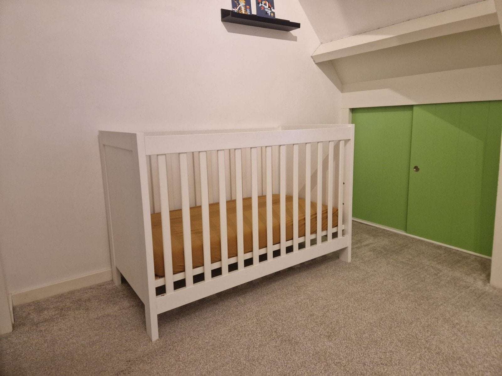 Wit ledikant incl matras en aerosleep, Ophalen, Gebruikt, Ledikant
