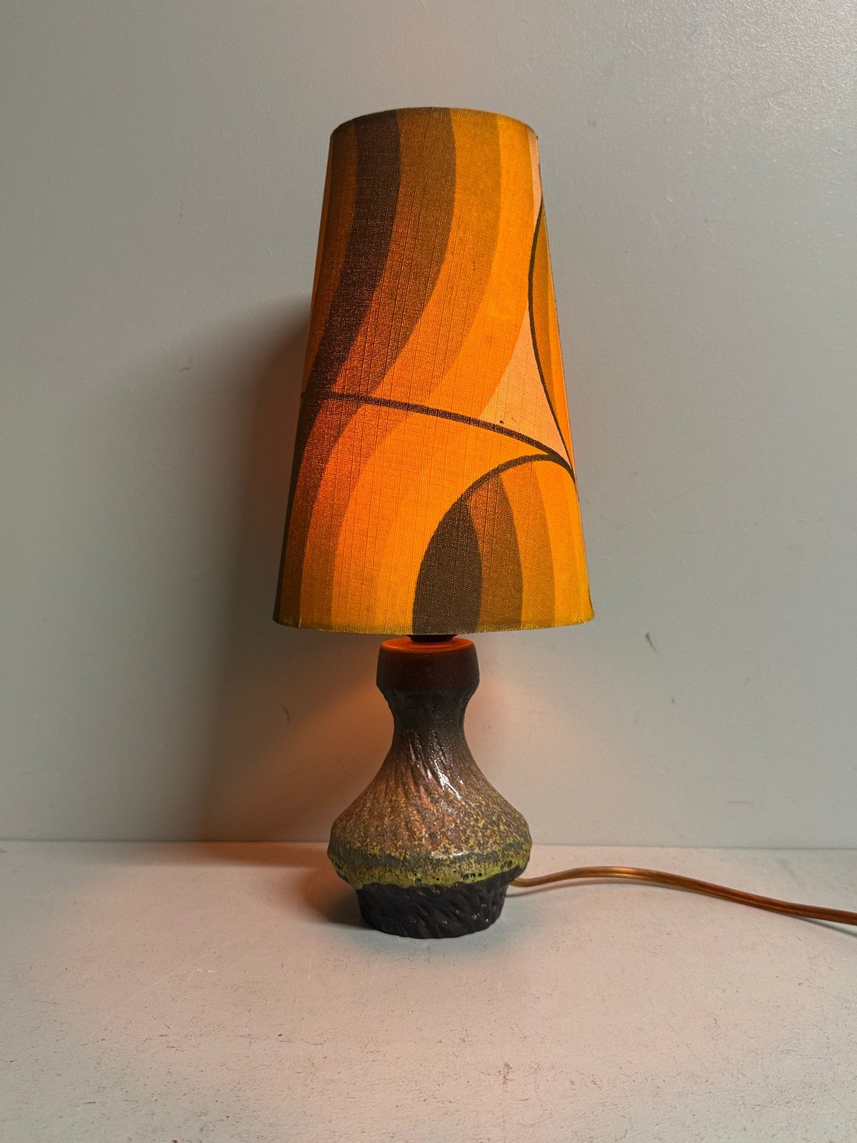 Vintage jaren '70 West Germany lamp met Fat Lava voet, Ophalen of Verzenden