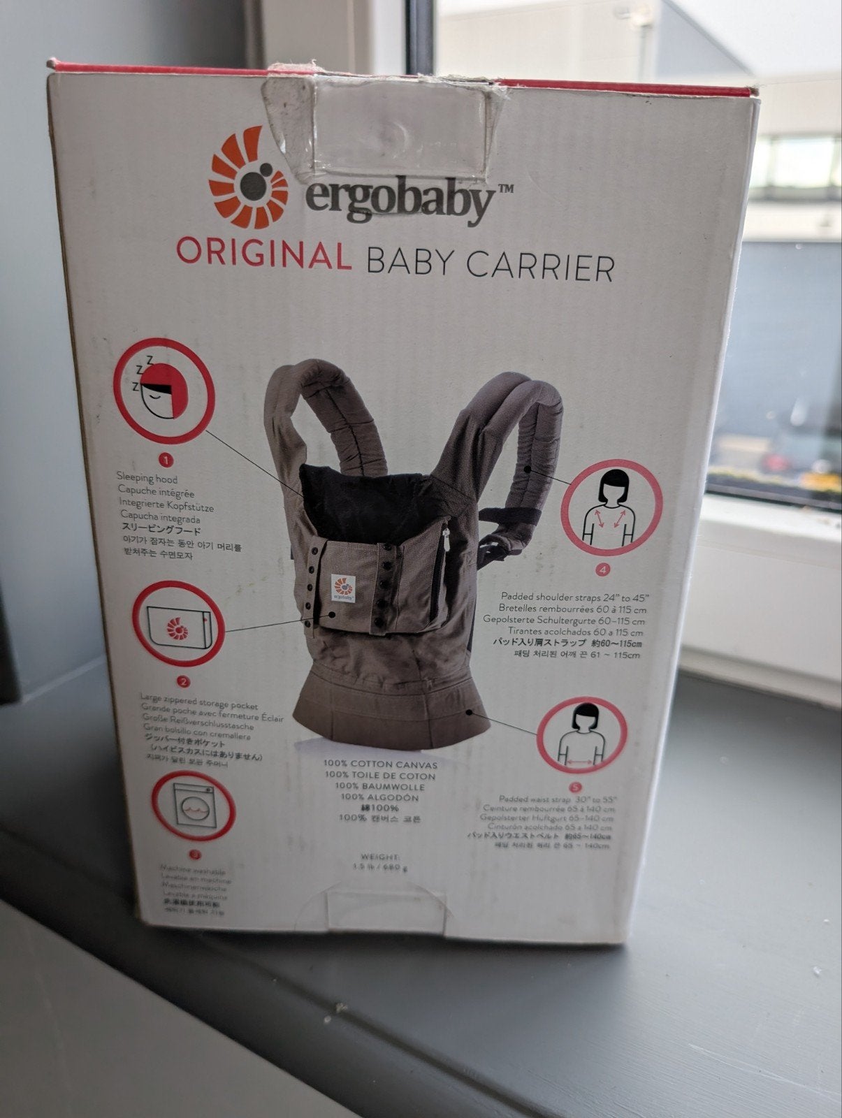 Ergobaby Original Draagzak - Beige (zonder baby-inzet), Overige merken, Gebruikt, Ophalen of Verzenden, Buik, Rug of Zij