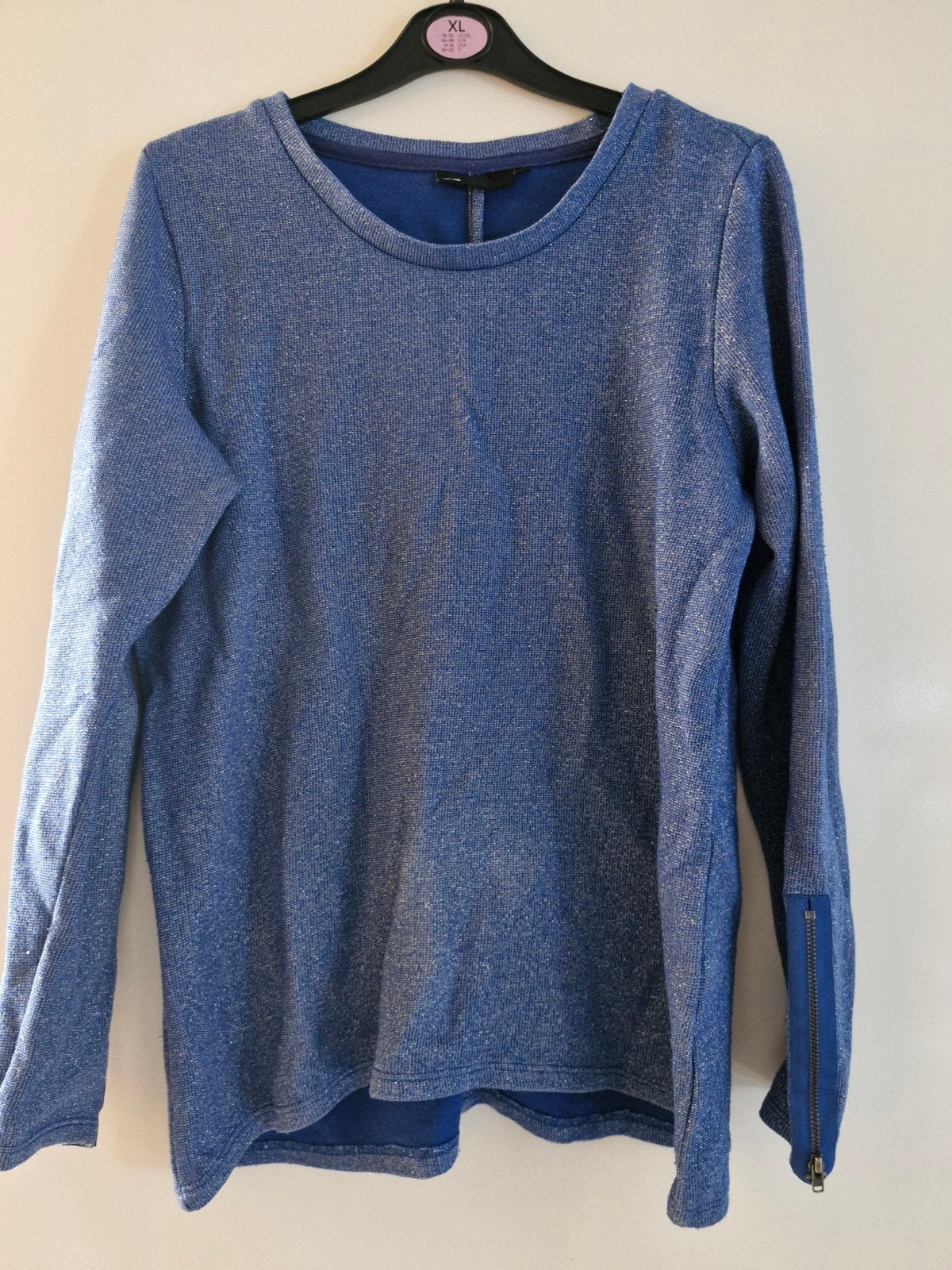 Blauw glitter shirt maat L, Kleding | Dames, Tops, Maat 38/40 (M), Blauw, WE, Onbekend
