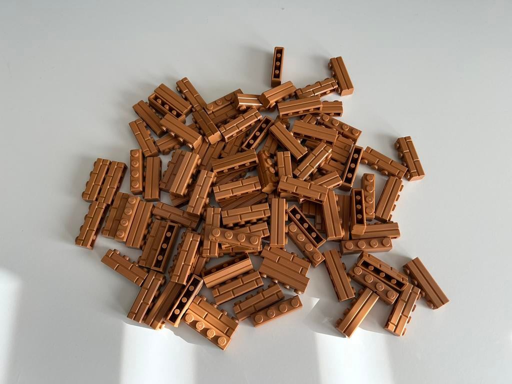 Lego steen met muurmotief 1x4 Nougat - 100 stuks - Nieuw, Overige thema's, Lego, Nieuw, Ophalen of Verzenden