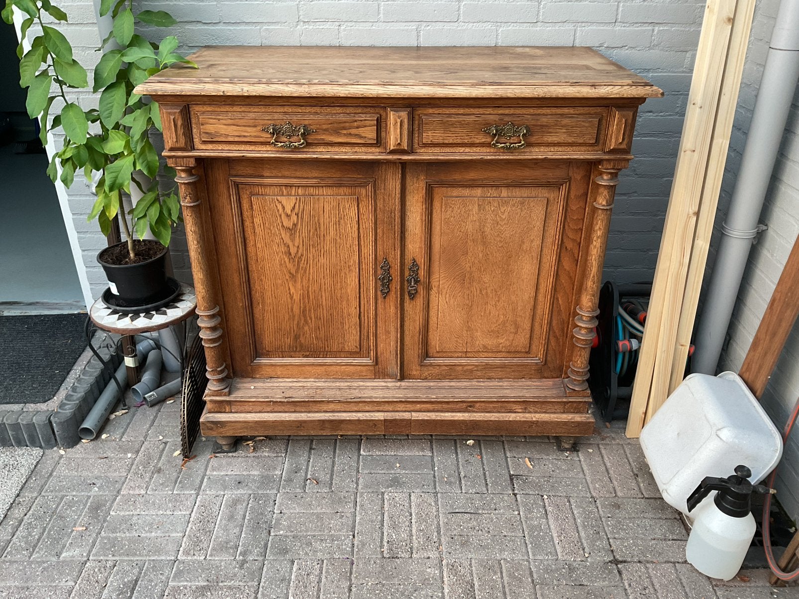 Mooi massief eiken kast, Ophalen, Gebruikt, Eikenhout, 50 tot 75 cm