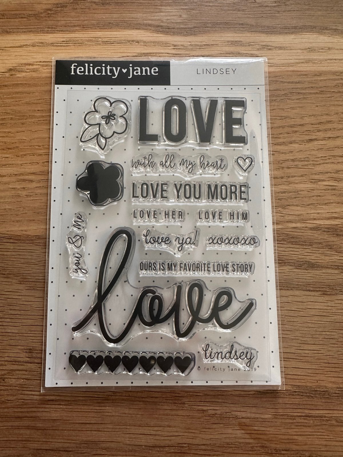 Felicity Jane Lindsey Clearstamps - Liefde Thema, Hobby en Vrije tijd, Stempelen, Verzenden, Zo goed als nieuw, Clearstamp
