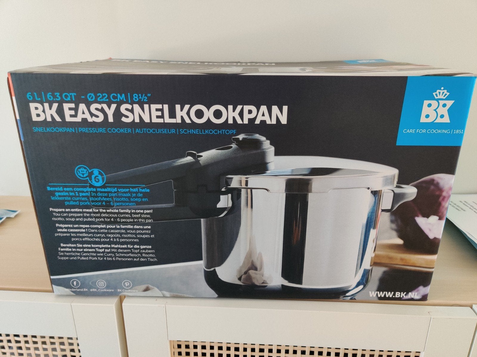 BK Easy Snelkookpan - 6L, 22cm - Inductie - Nieuw in doos, Overige typen, Ophalen of Verzenden, Metaal, Overige merken