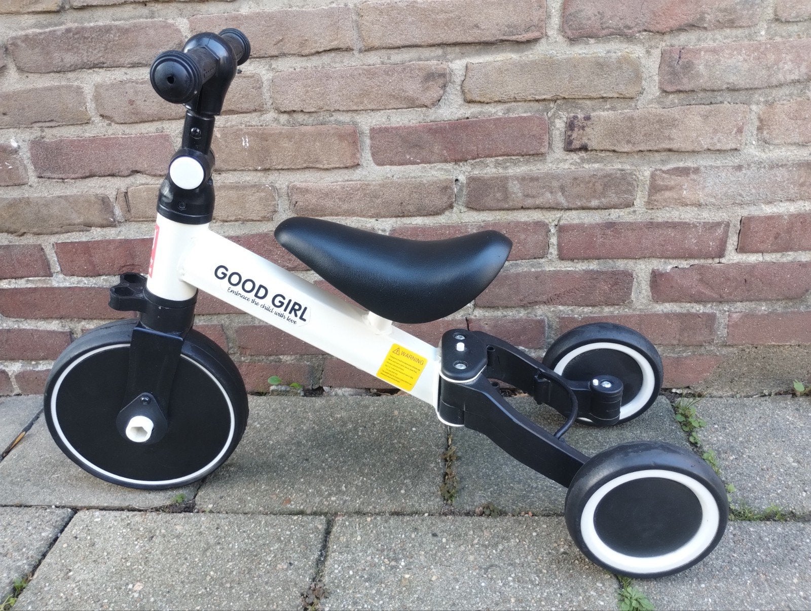 Eco Toys 4-in-1 Loopfiets Wit - Driewieler & Fiets, Ophalen, Zijwieltjes, ECOTOYS, Minder dan 16 inch