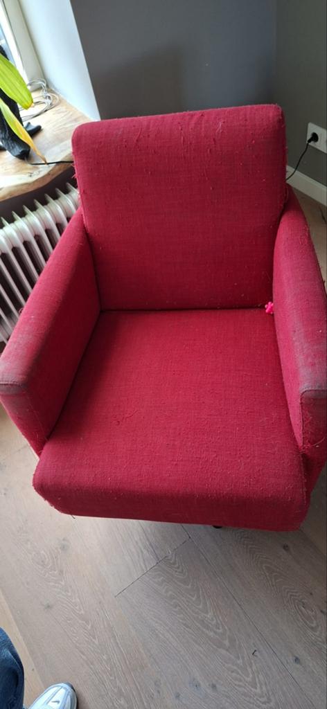 Rode draaistoel, Huis en Inrichting, Fauteuils, Gebruikt, Klassiek, Comfortabel, 75 tot 100 cm, Ophalen of Verzenden