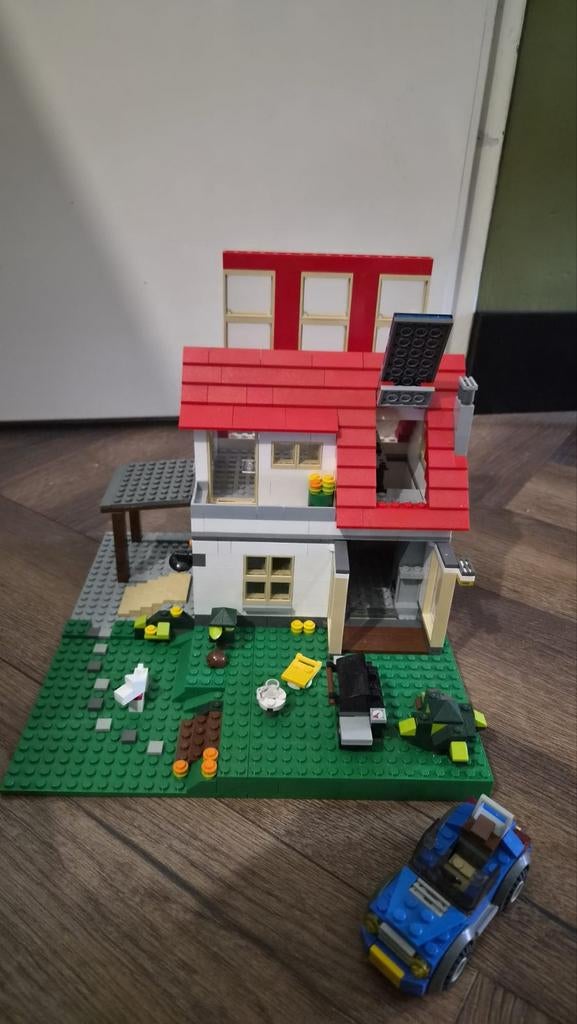 Lego Creator Huis 5771 met tuin en auto, Gebruikt, Lego, Ophalen of Verzenden, Inclusief accessoires