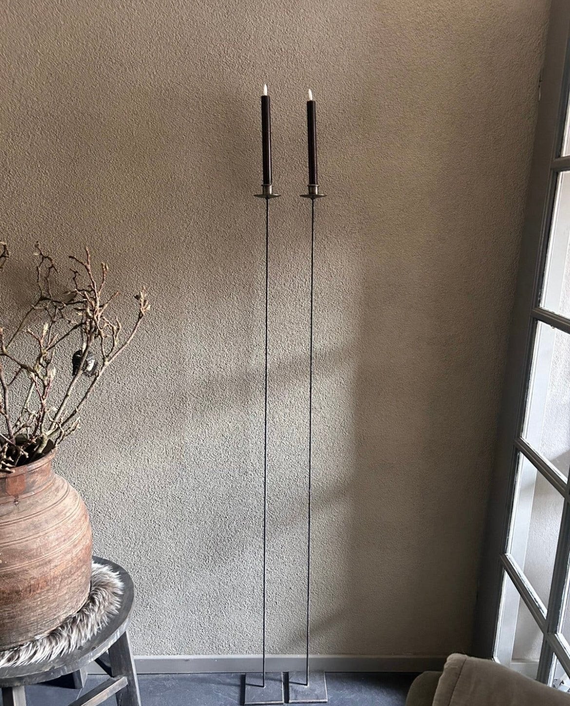 2 hoge kandelaren, Huis en Inrichting, Ophalen, Zo goed als nieuw, Minder dan 100 cm