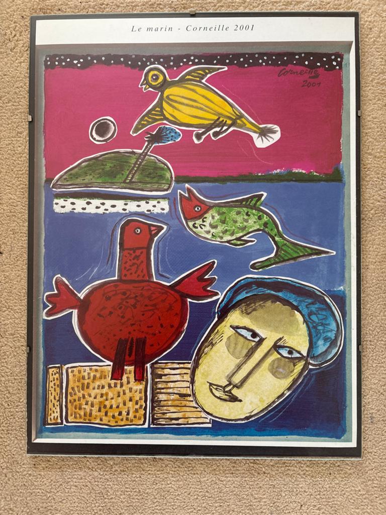 Ingelijste Corneille print "Le Marin" (2001) - 30x40 cm, Ophalen of Verzenden, Zo goed als nieuw