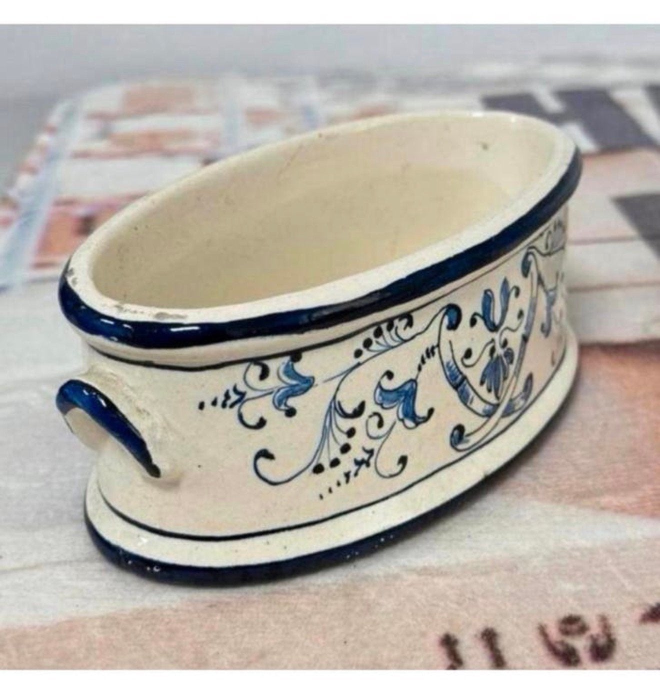 Vintage 20 x 10 CM Delftsblauw plantenbak klein delfts-blauw, Ophalen of Verzenden
