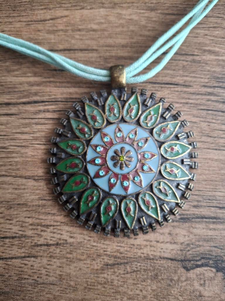 Turkse Ketting met Mandalapatroon, Sieraden, Tassen en Uiterlijk, Ophalen of Verzenden, Overige materialen, Kruis of Symbool