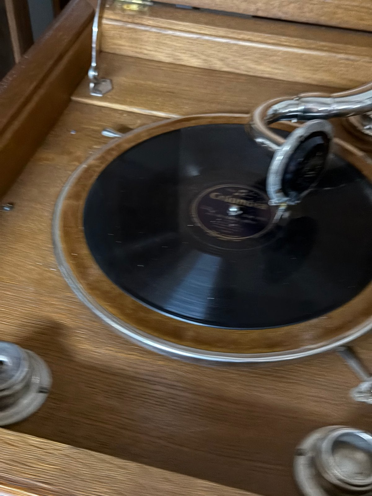 Antieke Grammofoon in Kast - Vintage Houten Platenspeler, Ophalen