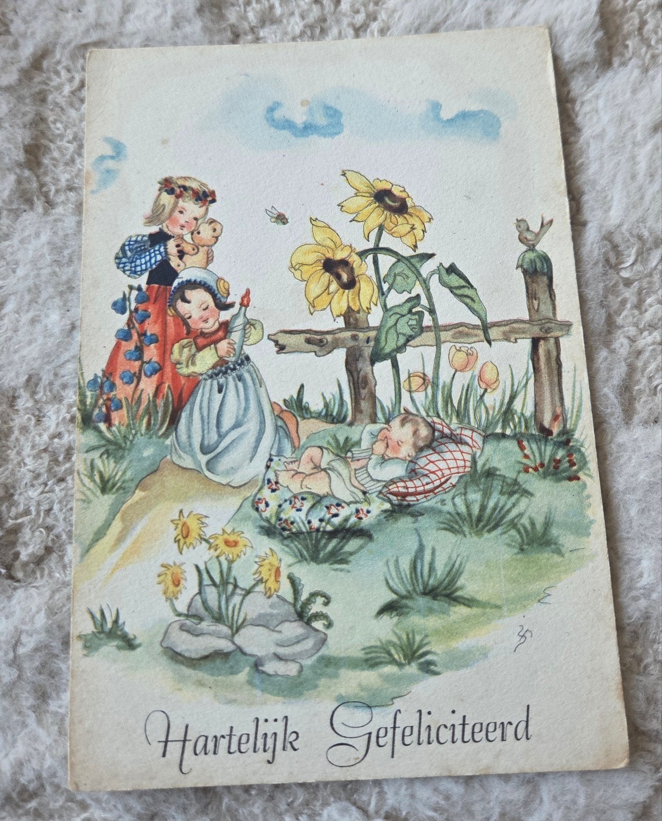 Kinderen  'Hartelijk Gefeliciteerd' - Frans Pessers, Verzenden, 1940 tot 1960, Gelopen, Kinderen
