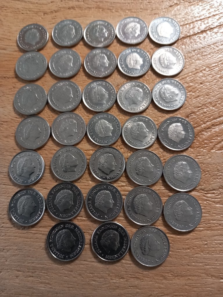 Nederlandse Kwartjes, Ophalen of Verzenden, Koningin Juliana, 25 cent, Losse munt