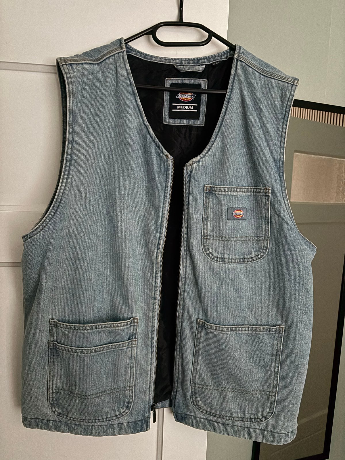 Dickies denim bodywarmer/gilet, Ophalen of Verzenden, Zo goed als nieuw, Maat 38/40 (M), Blauw