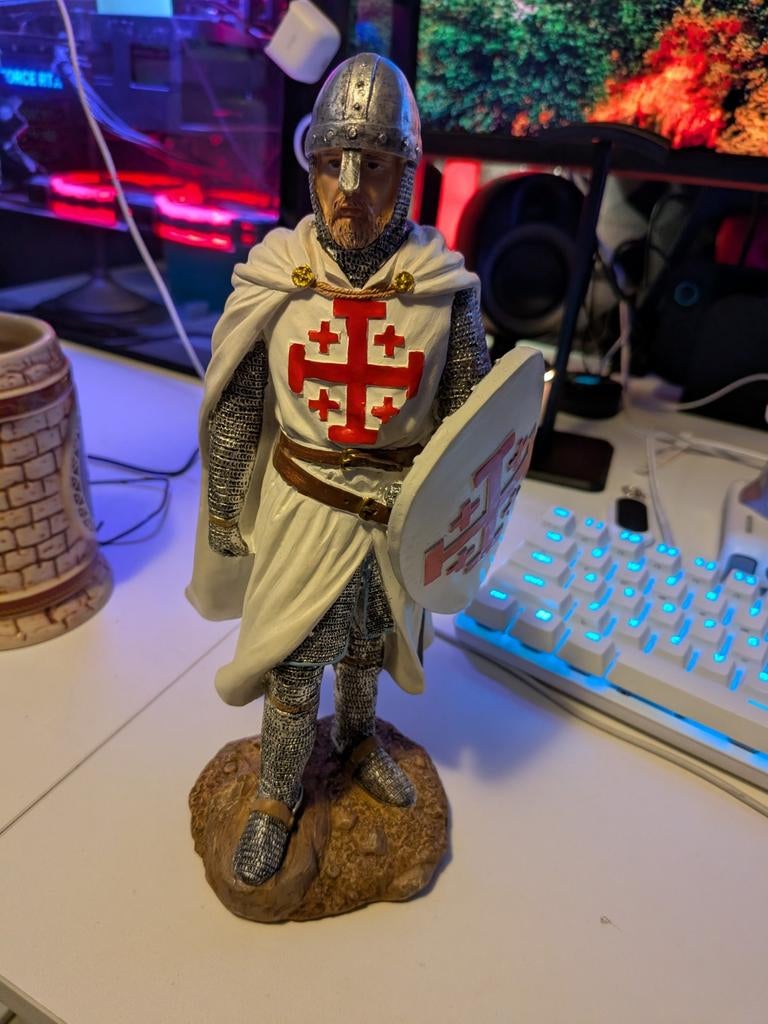 Ridder beeldje figuur, antiek kruidvaarder, Verzamelen, Ophalen of Verzenden