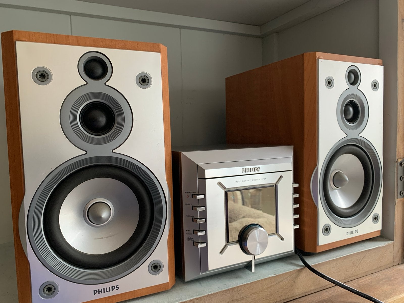 Philips MZ-33 Compact Audio Systeem met CD-speler -speakers, Philips, Gebruikt, Ophalen of Verzenden, Microset