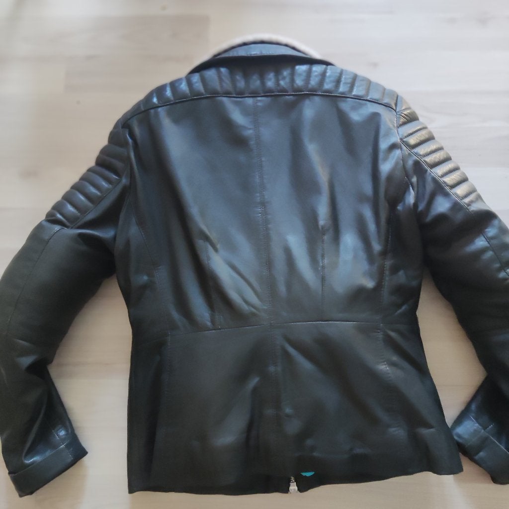 Leren jas dames, Ophalen of Verzenden, Gedragen, Maat 38/40 (M), Bruin