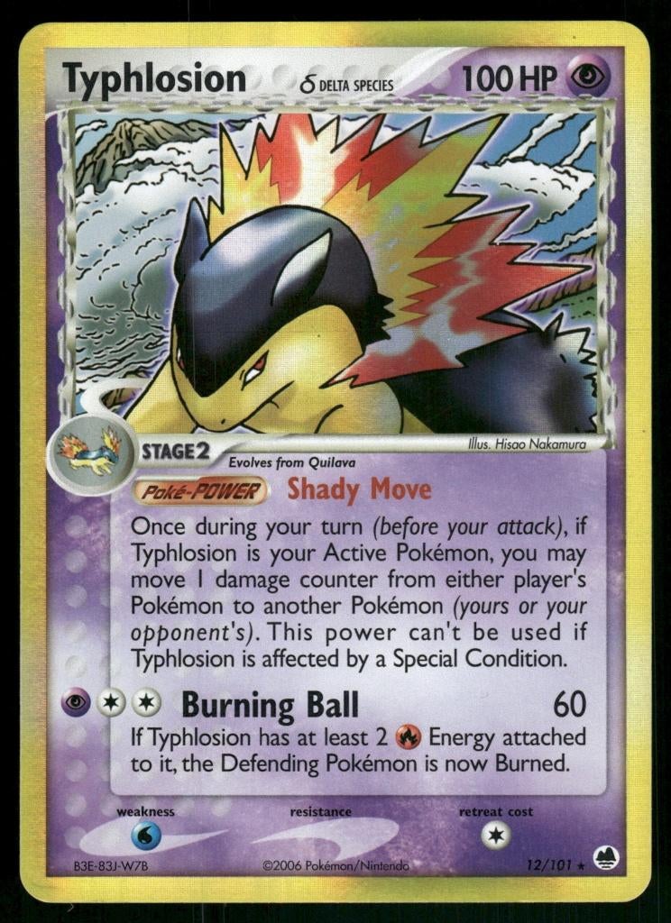 Typhlosion δ 12/101 - Dragon Frontiers (Reverse Holo) (NM), Verzenden, Gebruikt