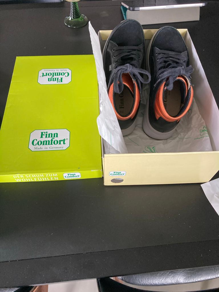 Finn Comfort Daytona sneakers, zwart/oranje, maat 39, Ophalen, Nieuw, Zwart, Sneakers of Gympen