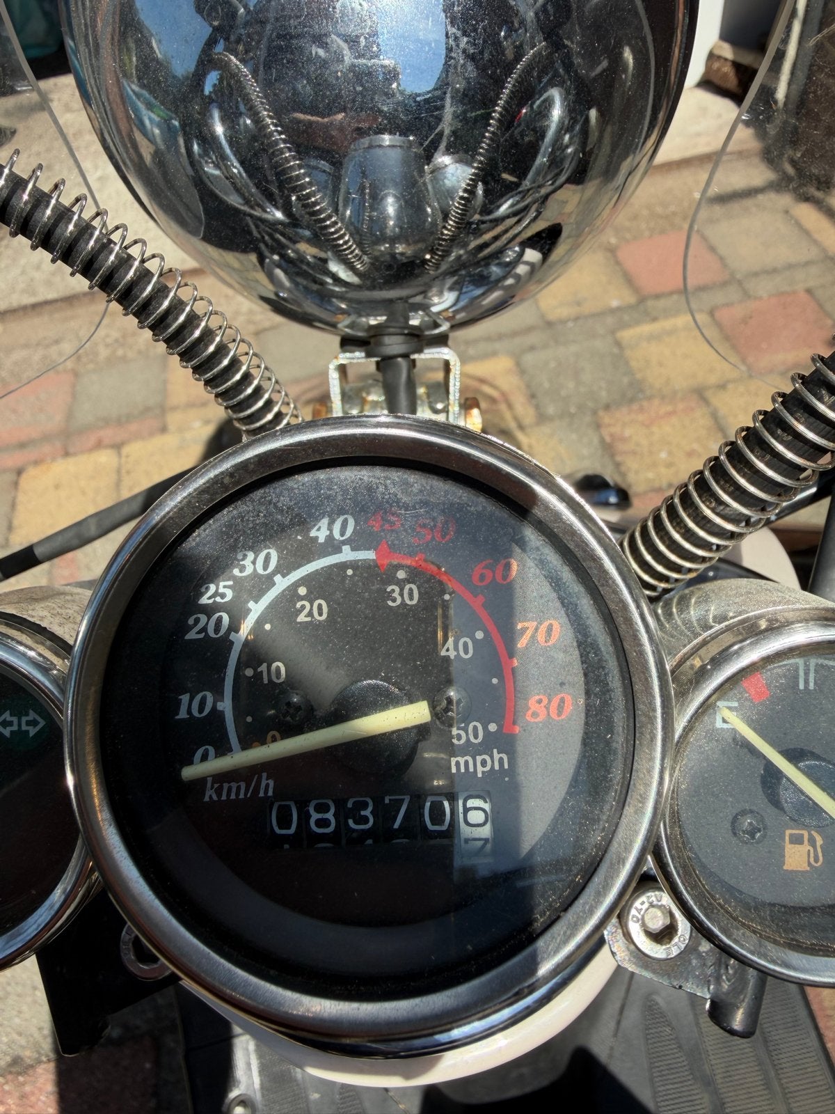 Nette retro scooter met windscherm en rugsteun, Ophalen, Gebruikt, Benzine, Overige merken