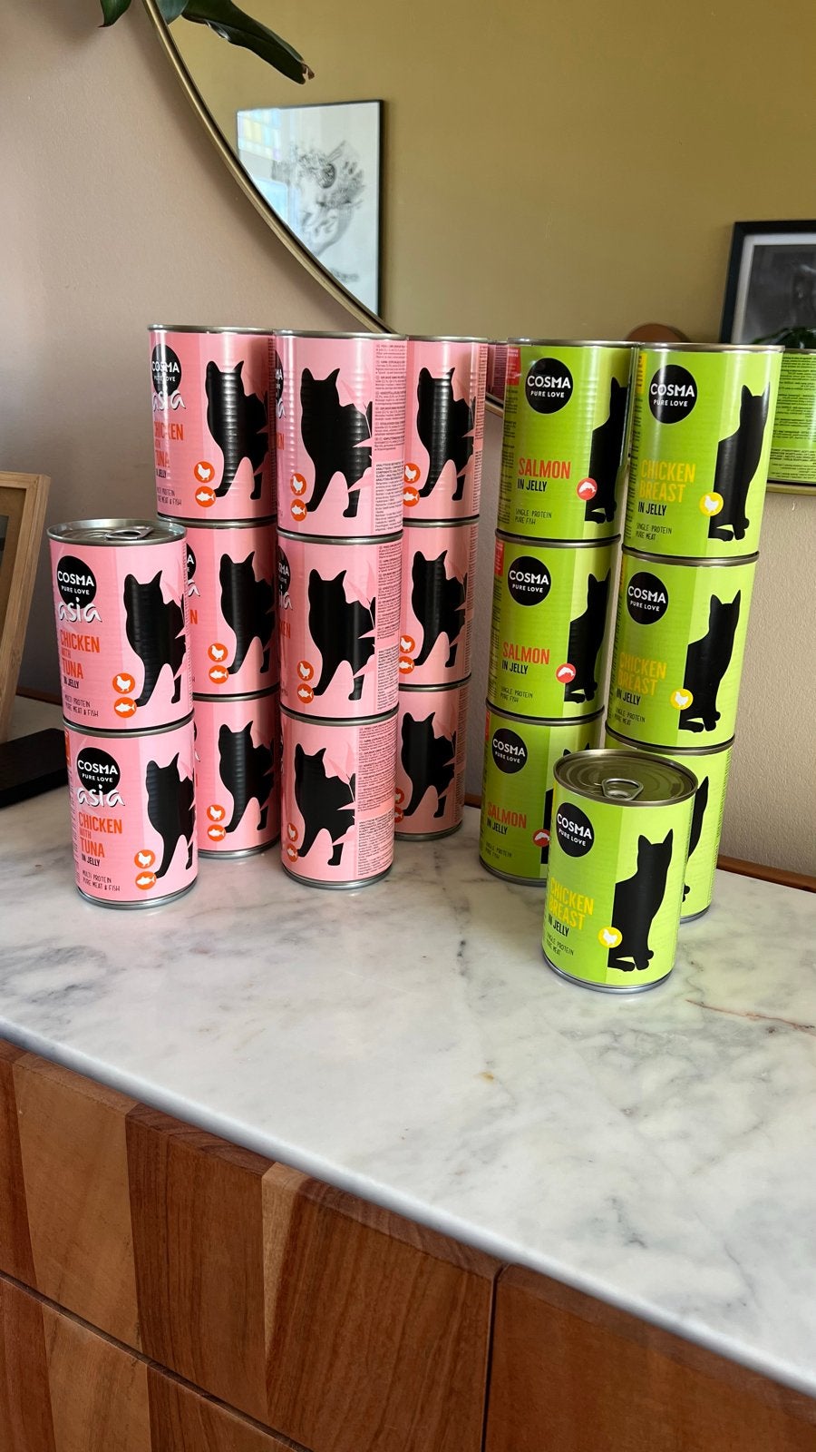 Cosma natvoer voor katten 400gram blikken, Ophalen of Verzenden, Kat