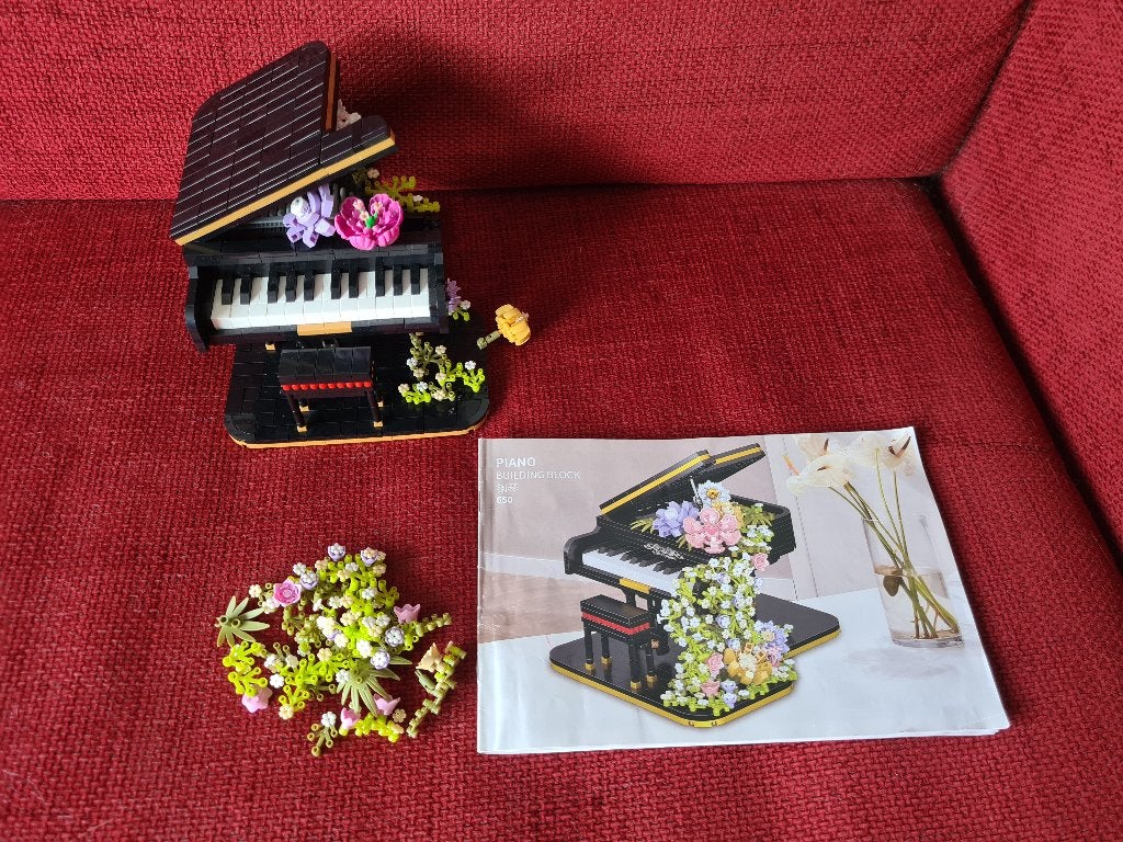 Mini bouwstenen piano met bloemen, Ophalen of Verzenden
