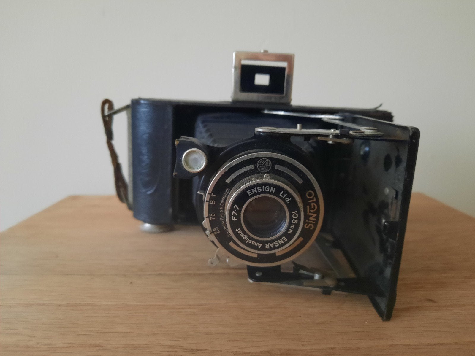 Vintage Ensign Singlo vouwcamera - F7.7 105mm lens, Ophalen of Verzenden, Gebruikt, Compact, Overige Merken