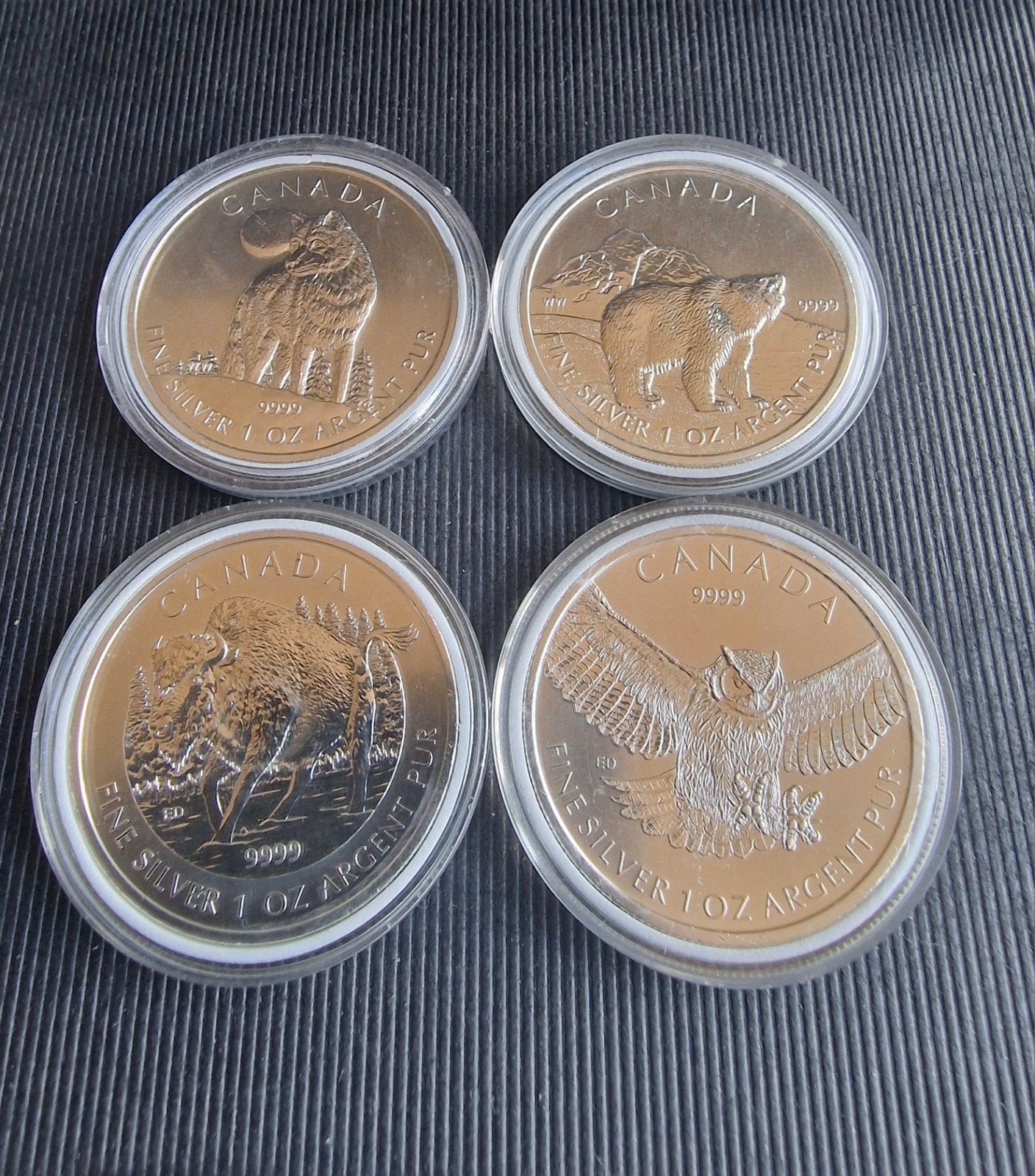 4 stuks 1oz CANADA WILDLIFE., Ophalen of Verzenden, Zilver